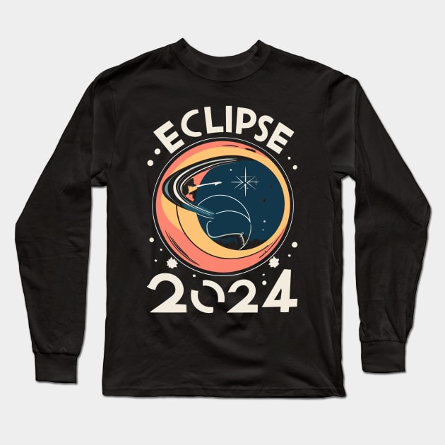 eclipse 2024 Long Sleeve T-Shirt by vaporgraphic